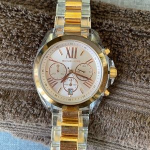 Michael Kors Women's Bradshaw Chronograph Gold Dial Watch MK6358